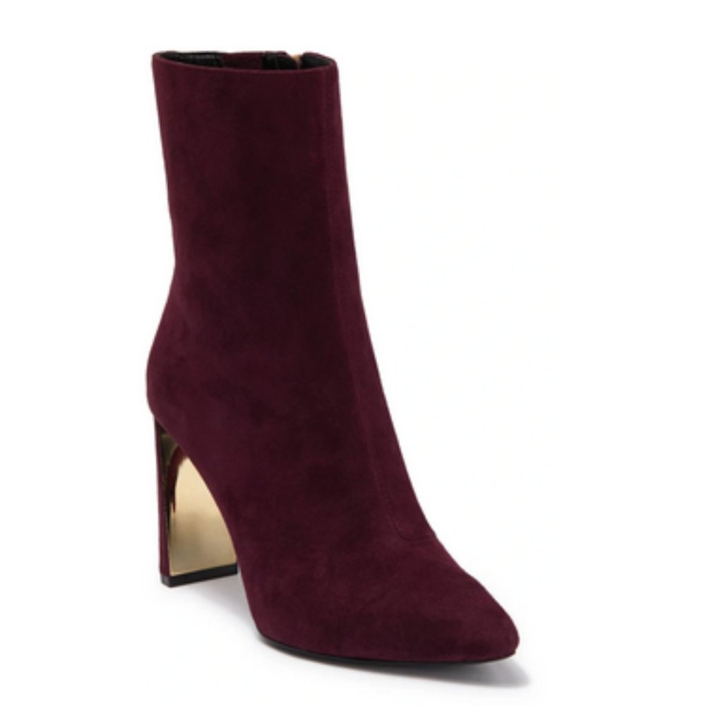 Donna Karan Chelsea Mid Calf Boot In Dark Wine